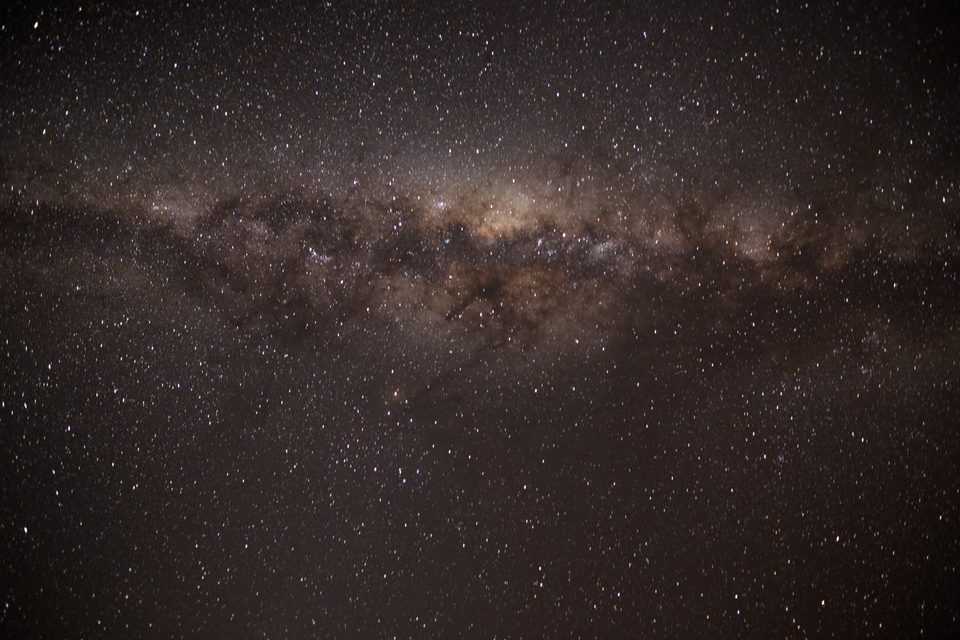 The galactic centre and its dust lanes filling the frame